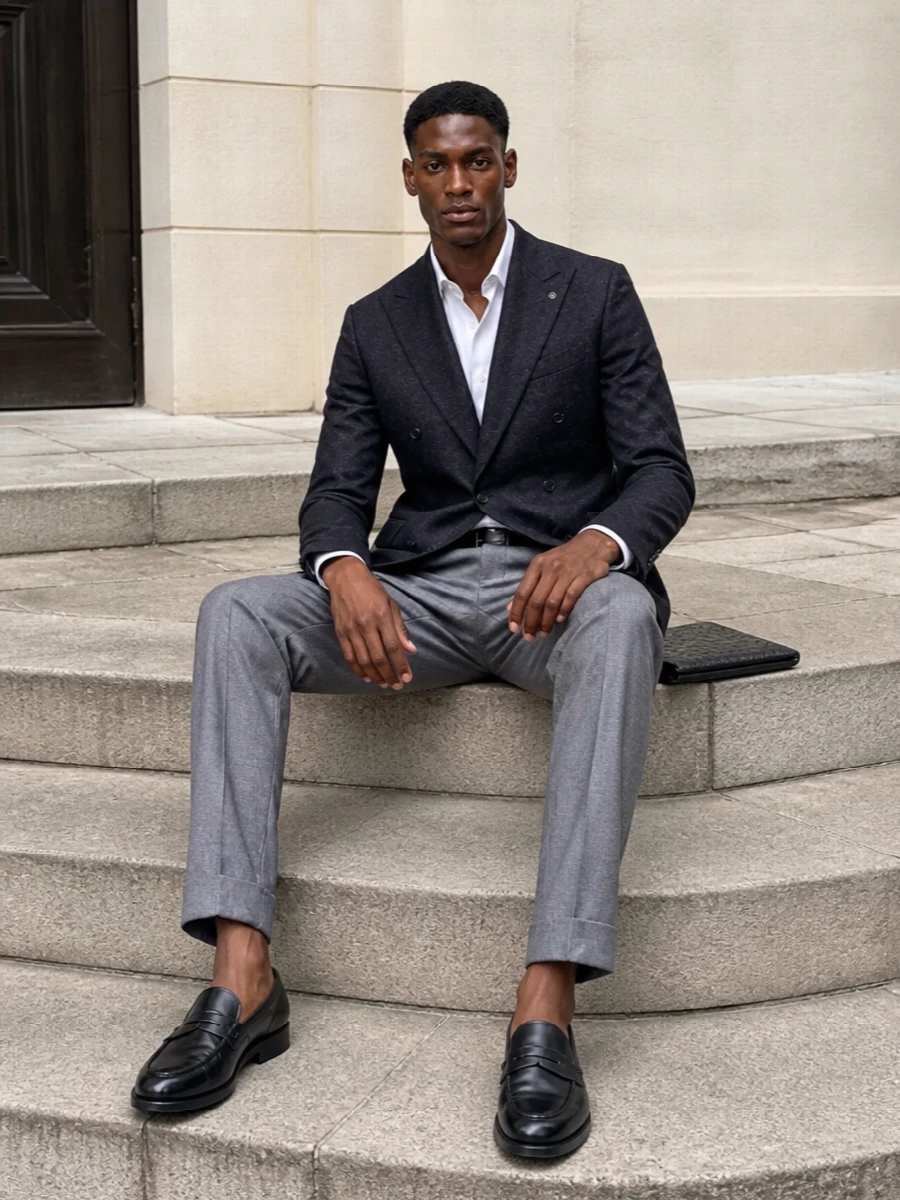 Tagliatore blazer grey pt torino trousers outfit