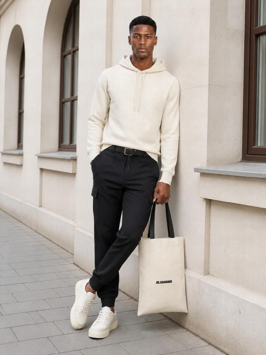 Calvin klein cream hoodie black joggers sneakers