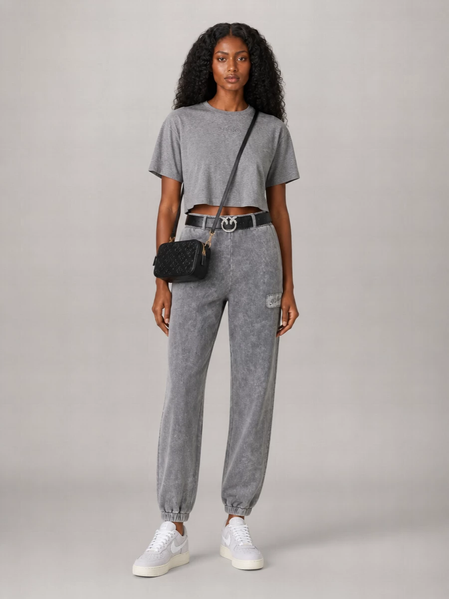 Pinko Cotton Logo Embroidered Short-Sleeve T-Shirt