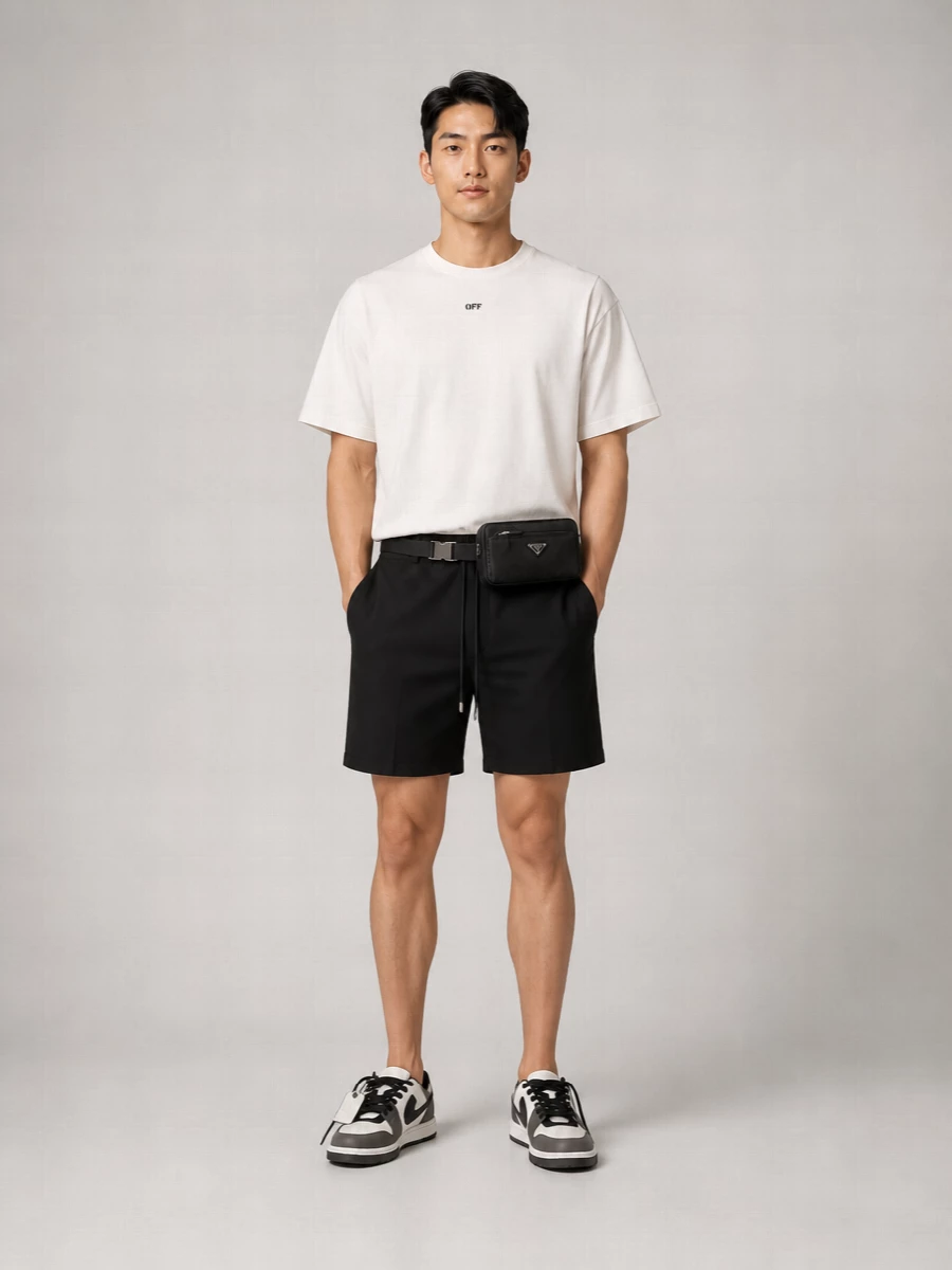 Off-White Regular-Fit Cotton Bermuda Shorts