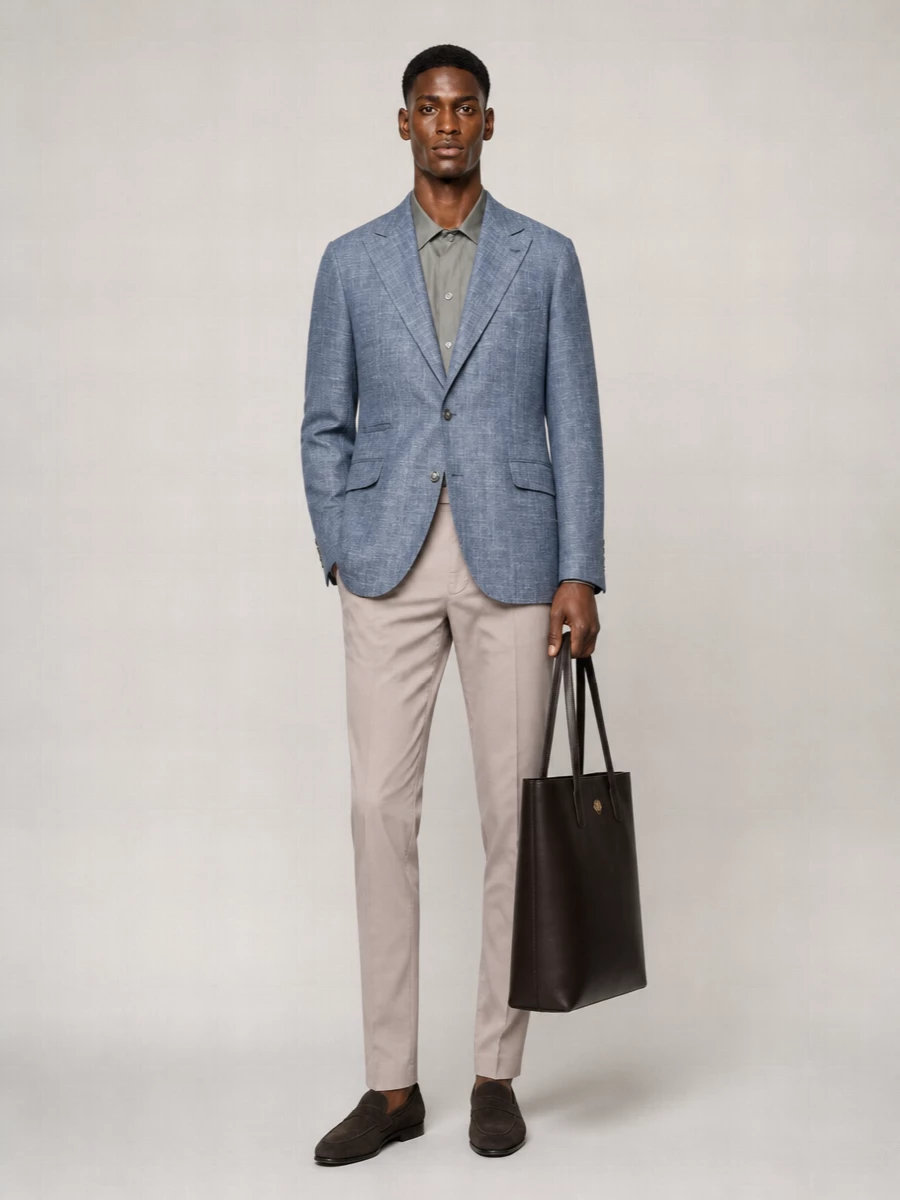 Brunello Cucinelli Wool silk linen cashmere single-breasted blazer