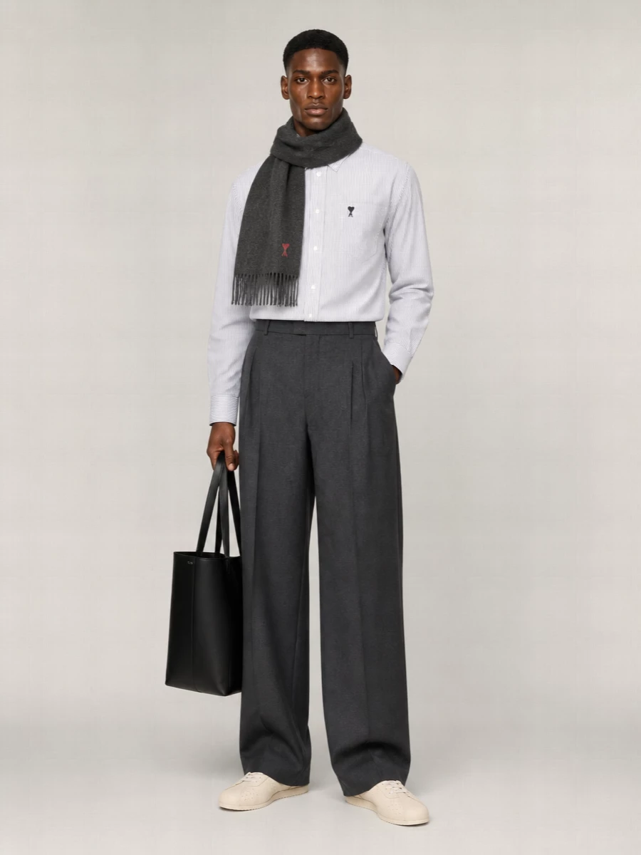 Ami Paris Striped Boxy Shirt