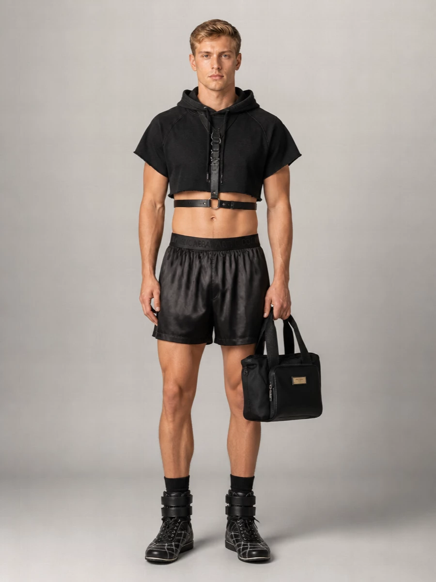 Dolce&Gabbana Cotton Cropped Short-Sleeve Hoodie