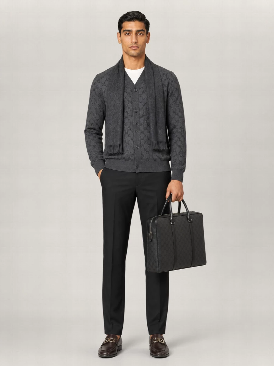 Gucci Coated Fabric Briefcase
