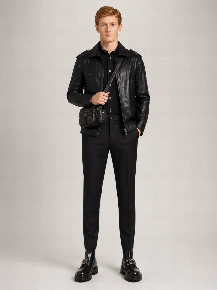 Dolce&Gabbana Leather Mid Calf Biker Boots