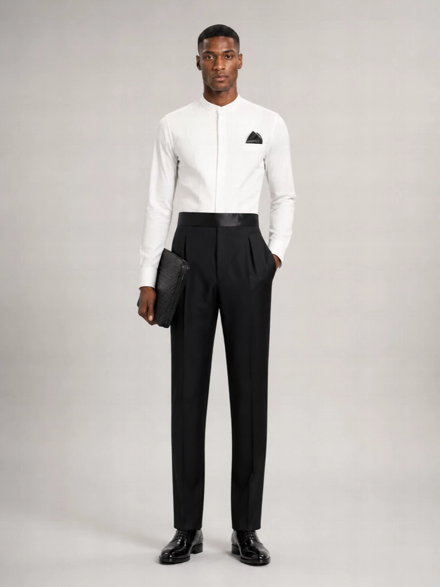 Pal Zileri cotton pleated tuxedo shirt