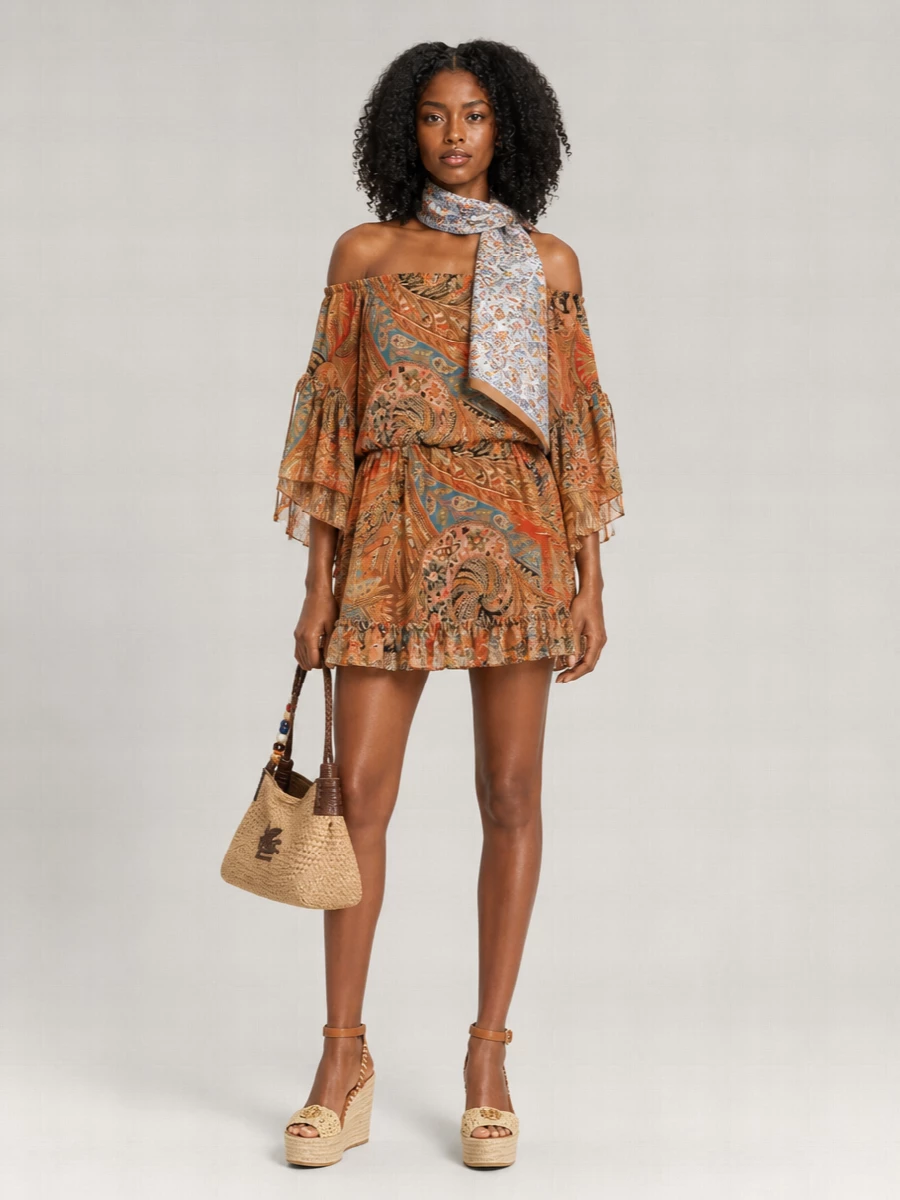 Etro Paisley Print Cotton Mini Dress