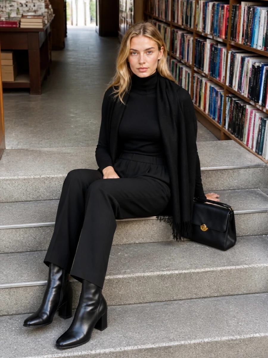 Fabiana filippi black turtleneck tailored trousers