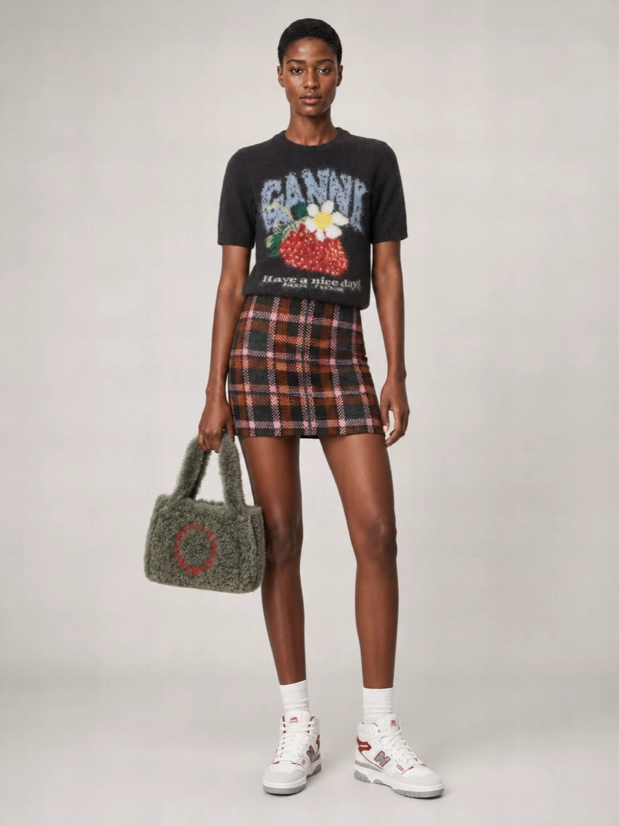 Stella Mccartney Stella Logo Shearling Effect Tote Bag