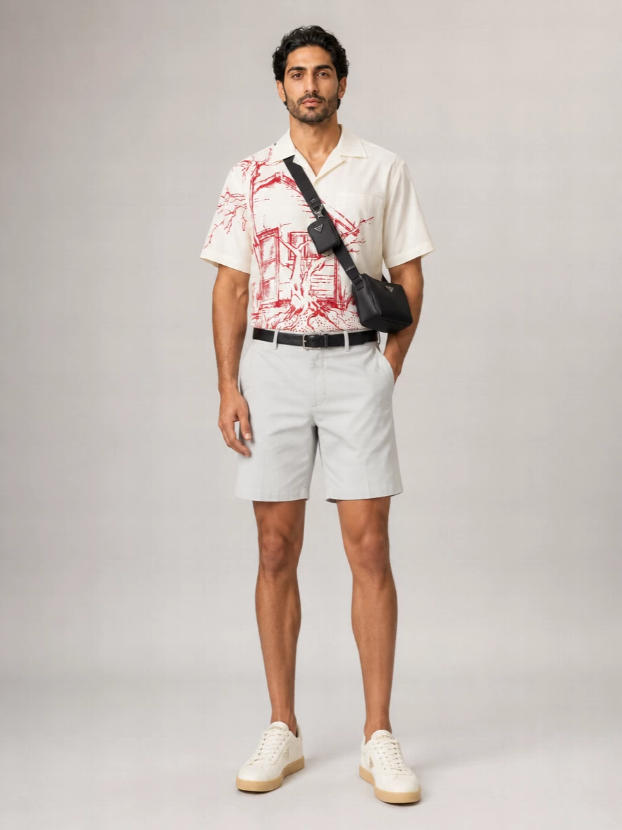 Prada Printed Oversized Bowling Shirt