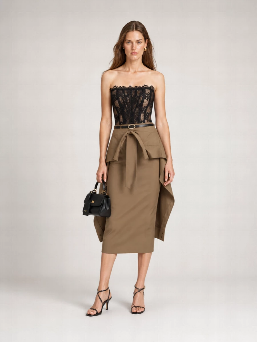 Giuseppe Di Morabito Cotton Lace-Panel Mini Dress