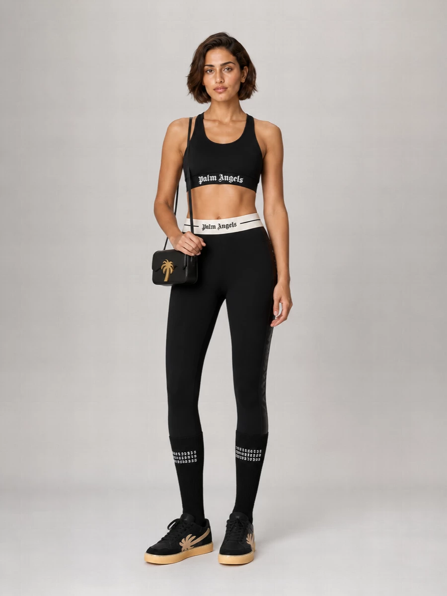Palm Angels Logo Print Active Leggings