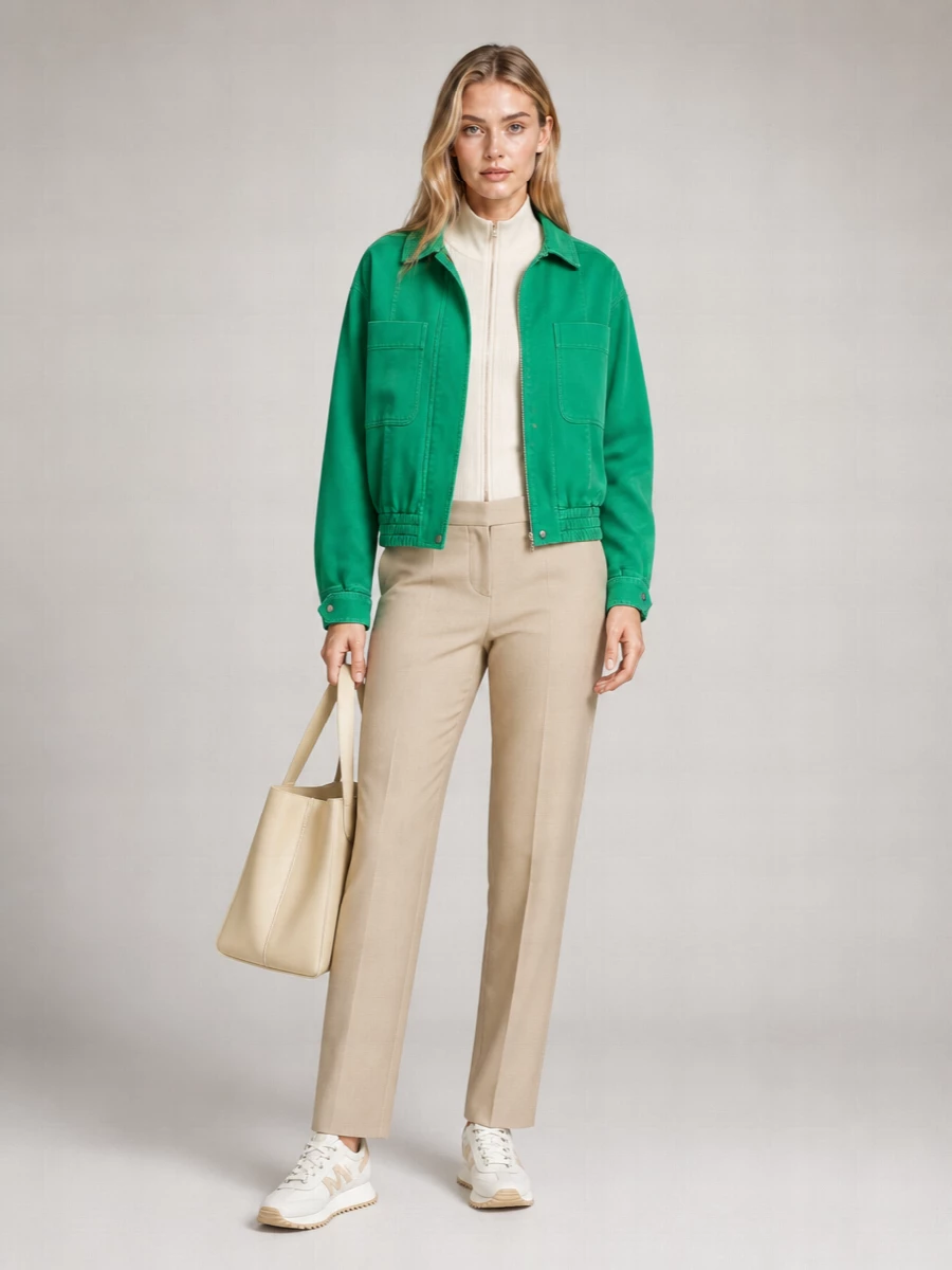 Max Mara Cropped Cotton Bomber Jacket