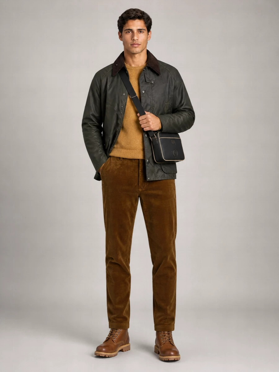 Barbour Waxed Cotton Parka Collared Neck