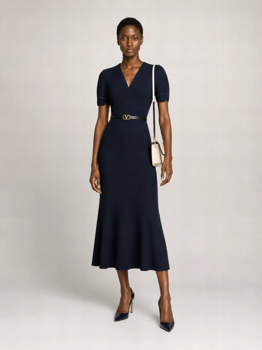 Victoria Beckham Viscose Midi Dress