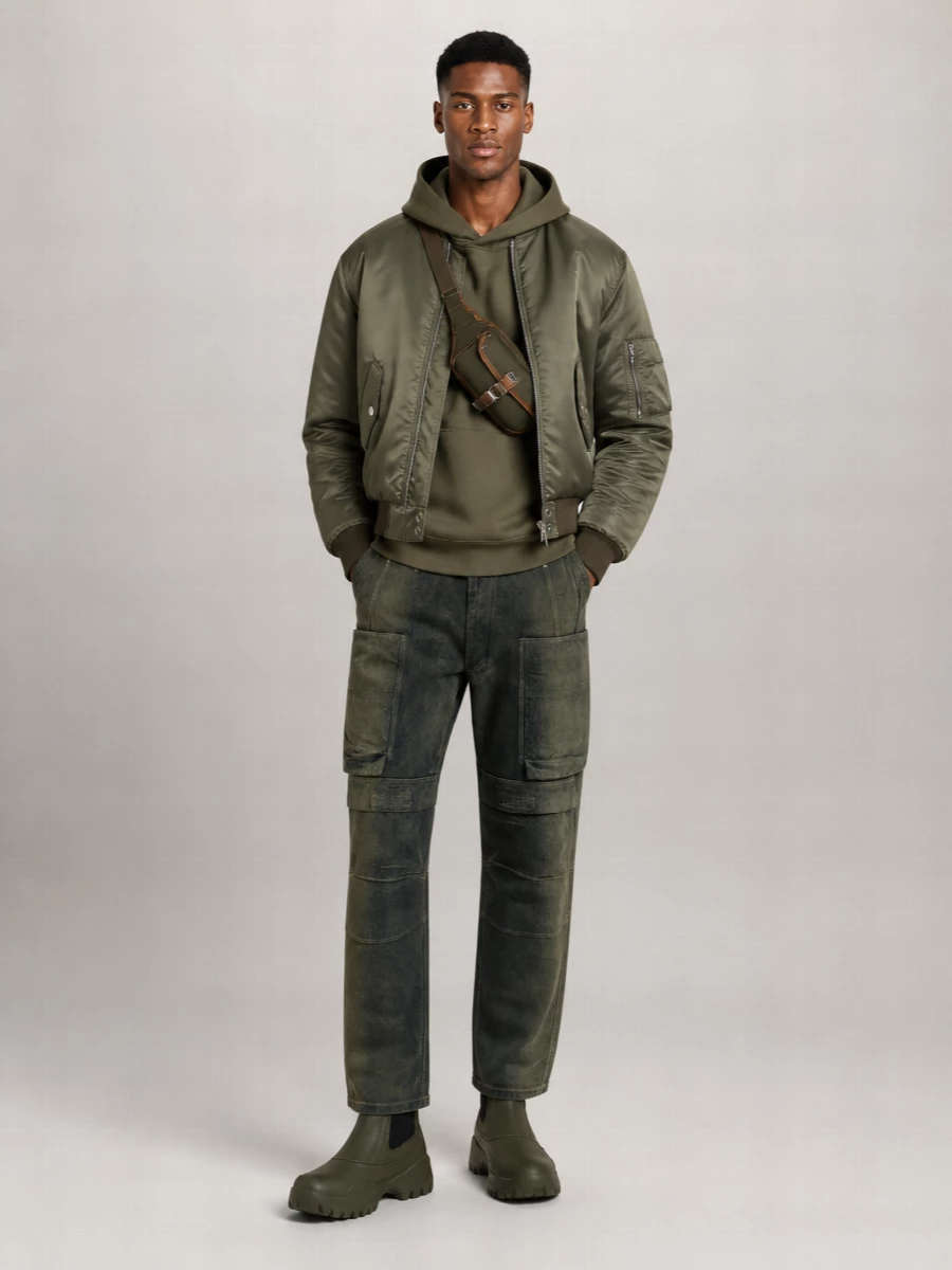 Celine Gathered Cropped Bomber Jacket