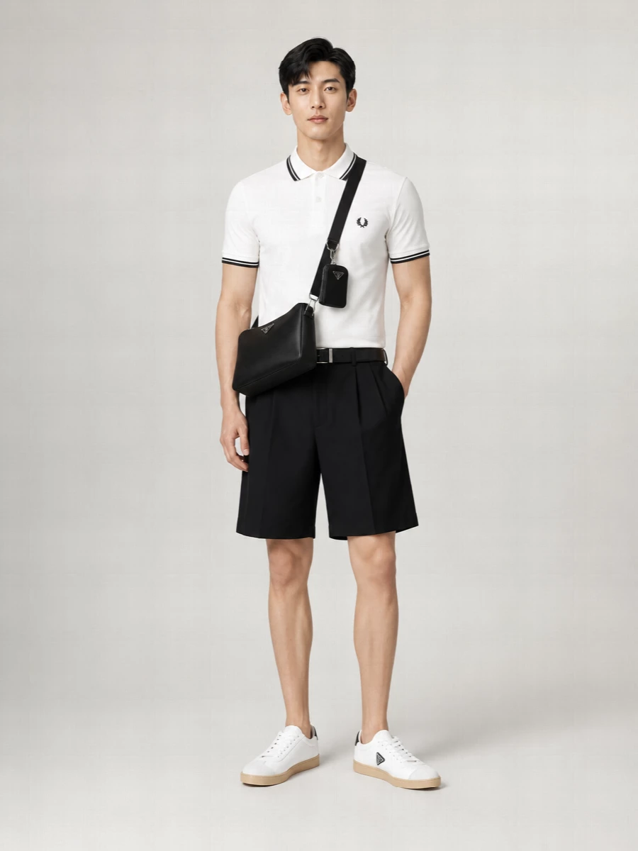 Comme Des Garçons Short Sleeves With Contrast Trim And Polo Collar
