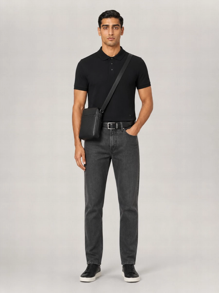 Emporio Armani Textured Cotton Short-Sleeve Polo Shirt