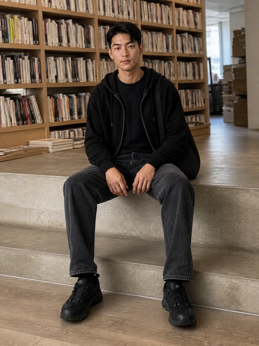 Our legacy black hoodie straight jeans outfit
