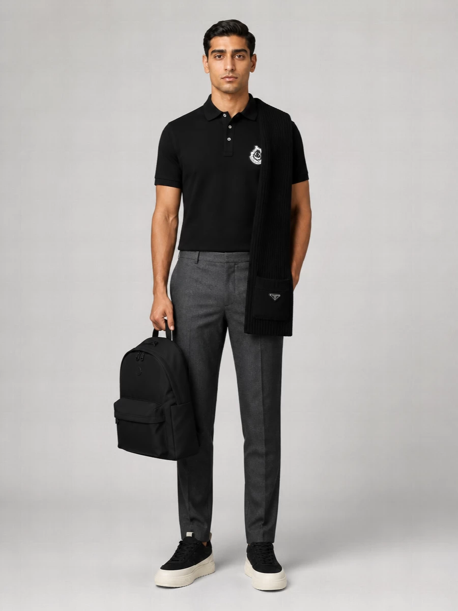 Moncler Short-Sleeve Polo Shirt