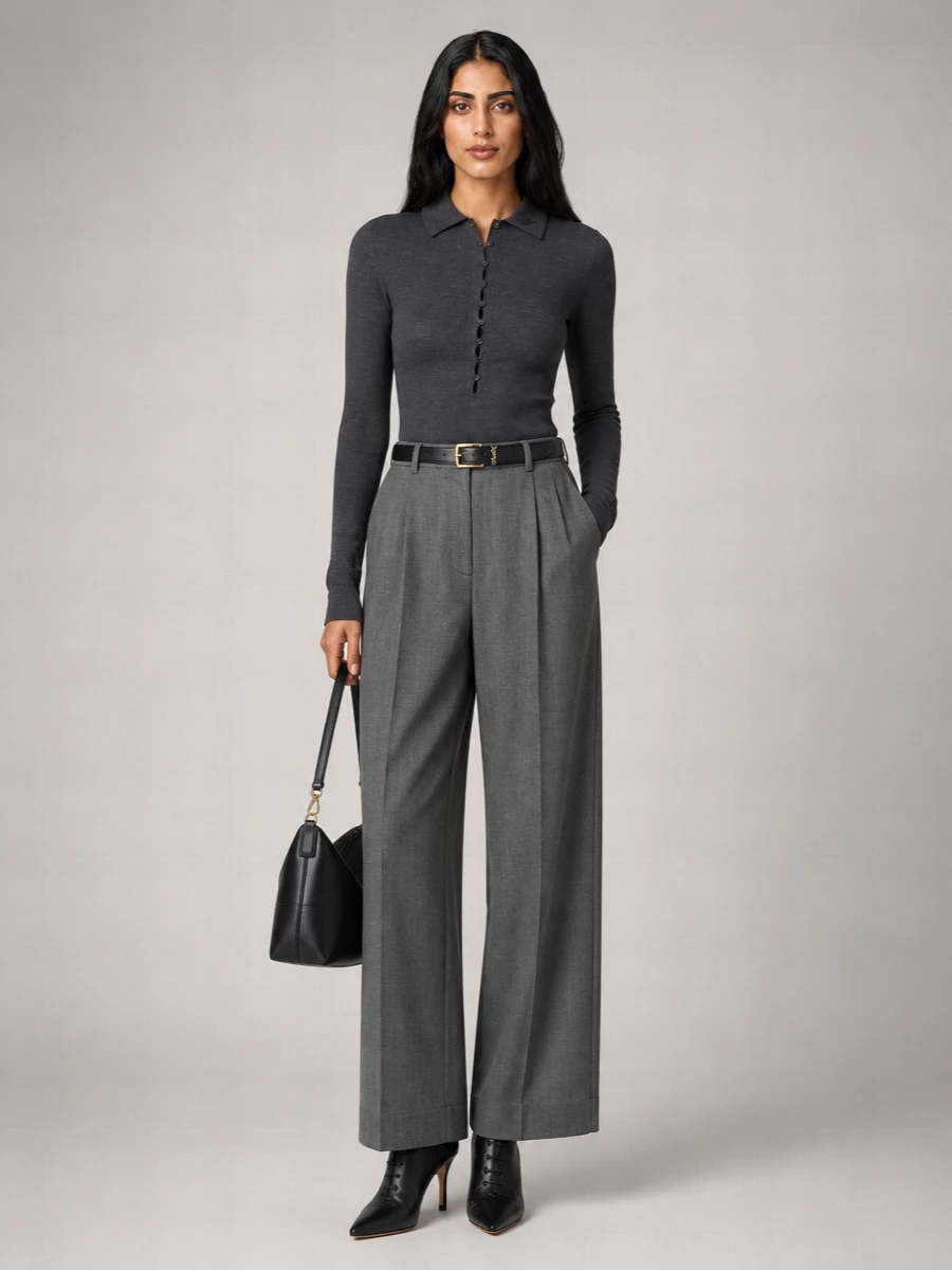 Jacquemus Merino Wool Fine-Knit Long-Sleeve Polo Shirt