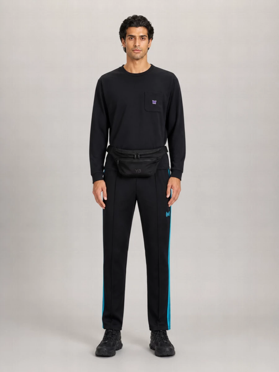 Needles Track Velvet Trousers Side Stripes