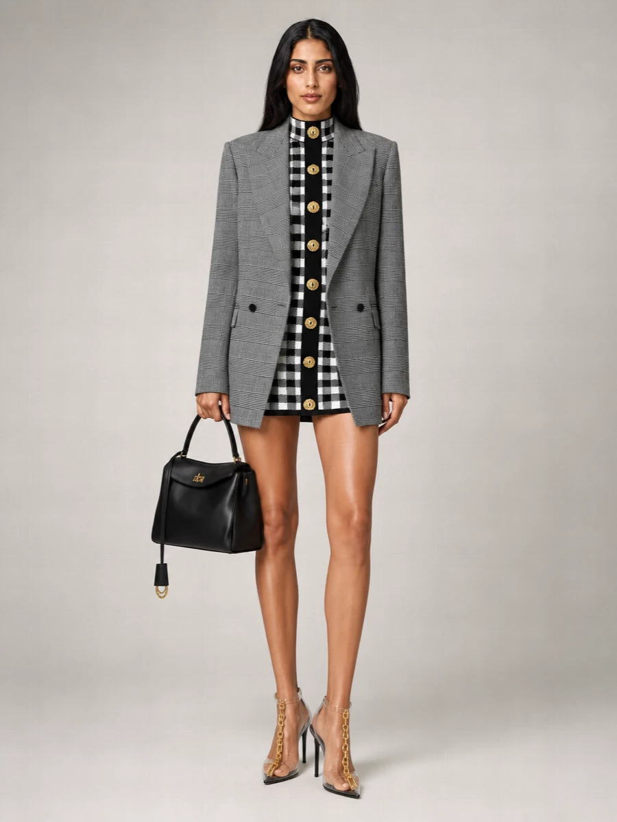 Balmain Embroidered Wool Blazer