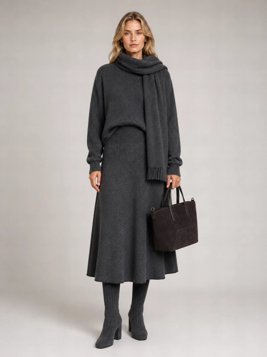 Extreme Cashmere Cashmere High-Rise Flared Midi Skirt