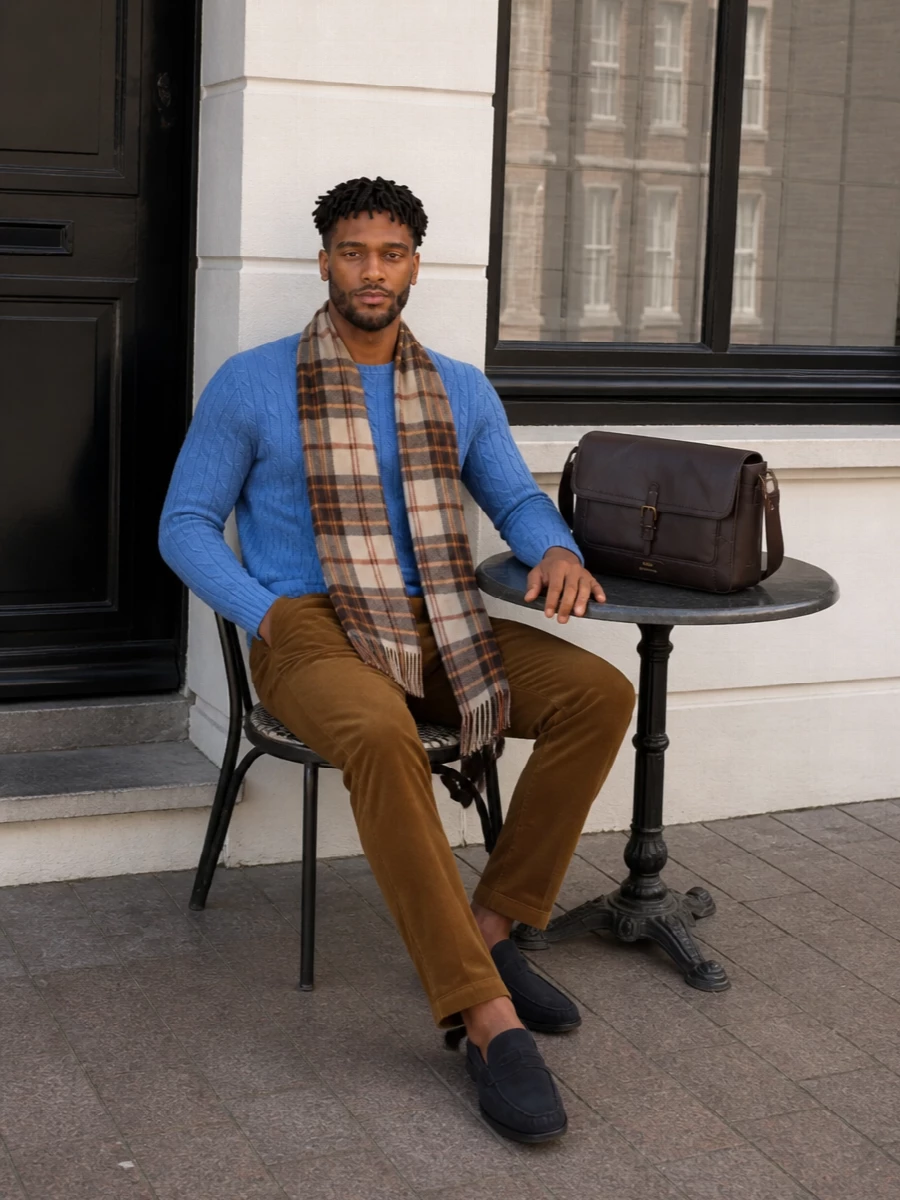 Polo cable knit corduroy trousers tods loafers
