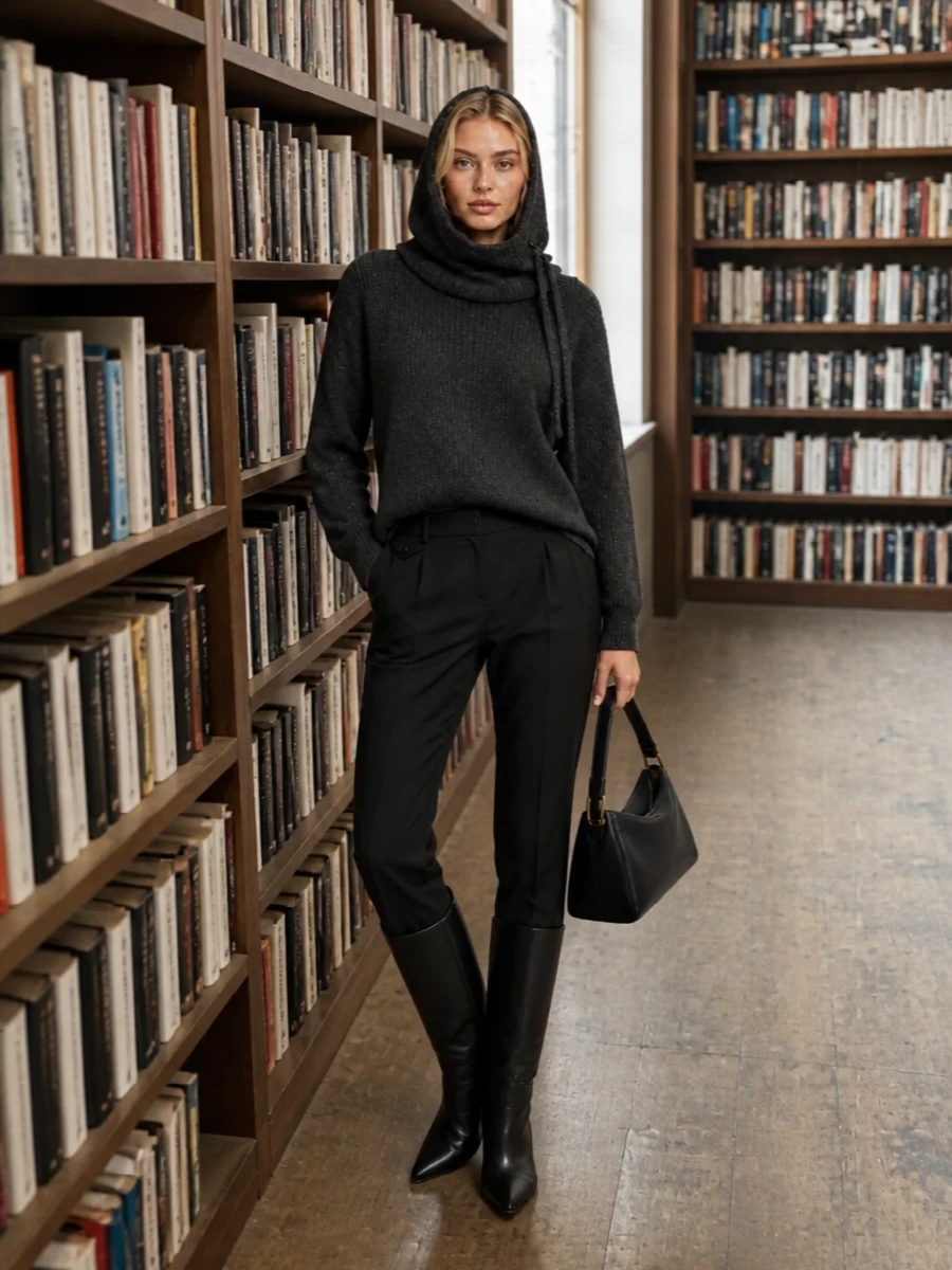 Isabel marant charcoal sweater black trousers
