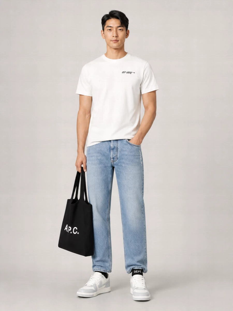 Off-White Leather Low-Top Sneakers