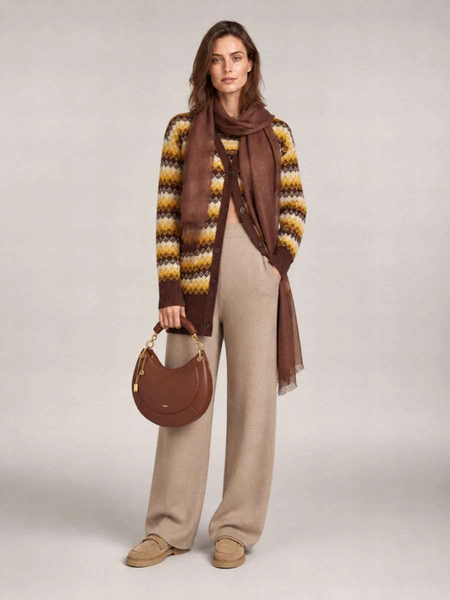 Auralee Cashmere Jacquard Cardigan