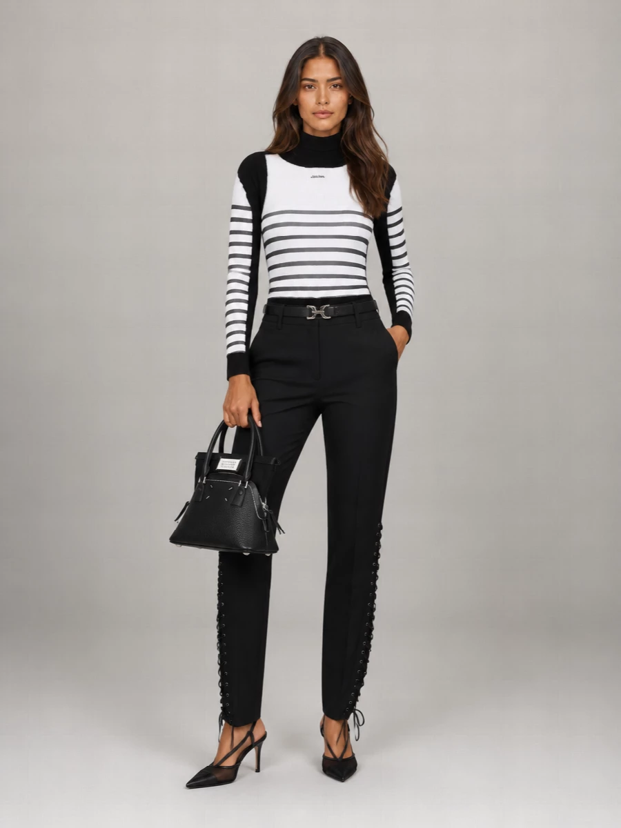 Jean Paul Gaultier Ribbed Printed Long Sleeve Jumper