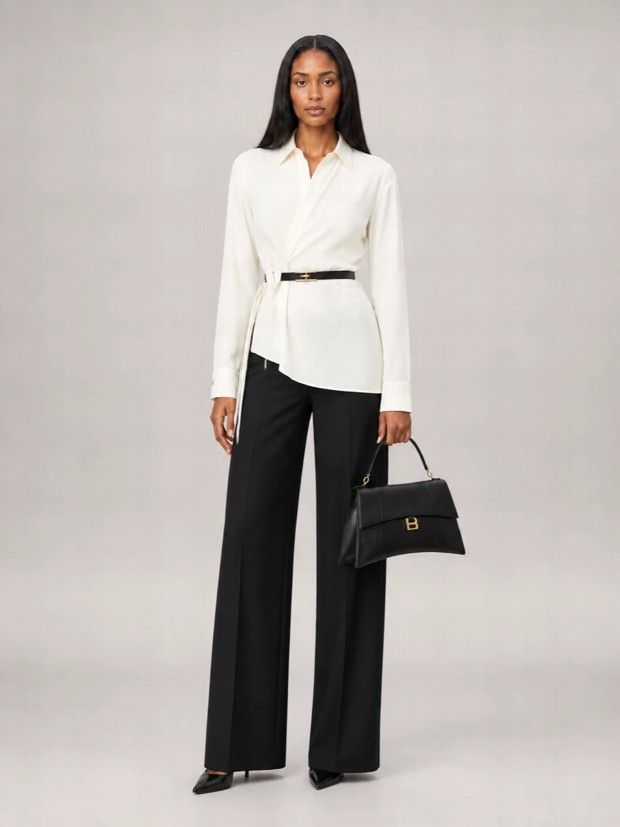 Balenciaga Wool Wide-Leg Trousers