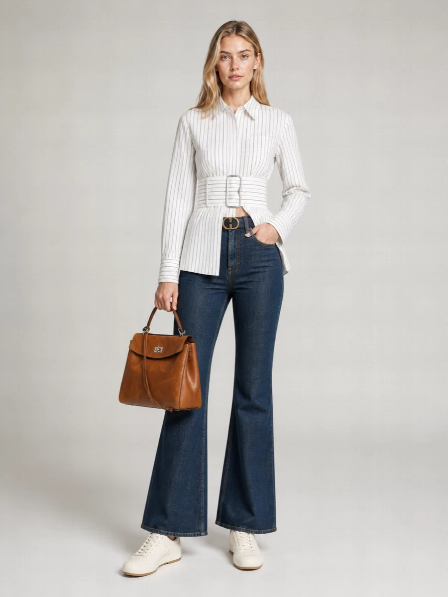 Burberry Denim Flared Trousers