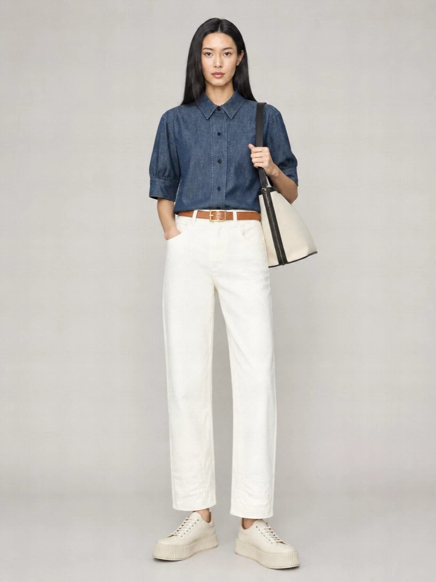 Jil Sander Empire Medium Canvas Shoulder Bag
