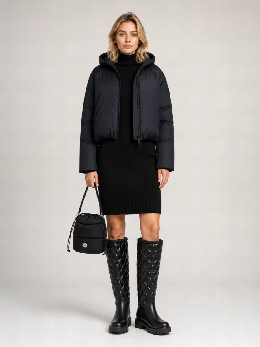 Canada Goose Down Hooded Cropped Puffer Jacket