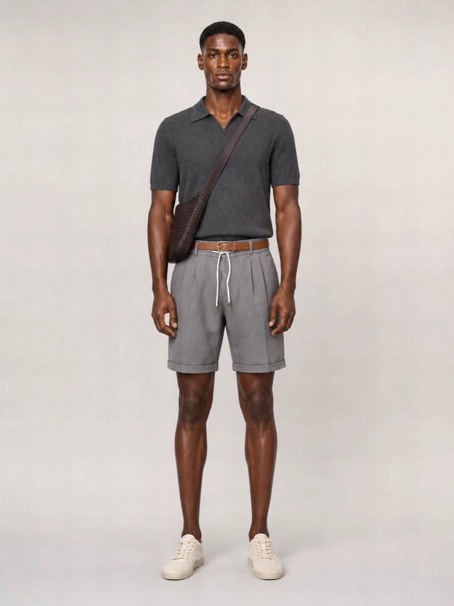 Brunello Cucinelli Cotton Ribbed Short-Sleeve Polo Shirt