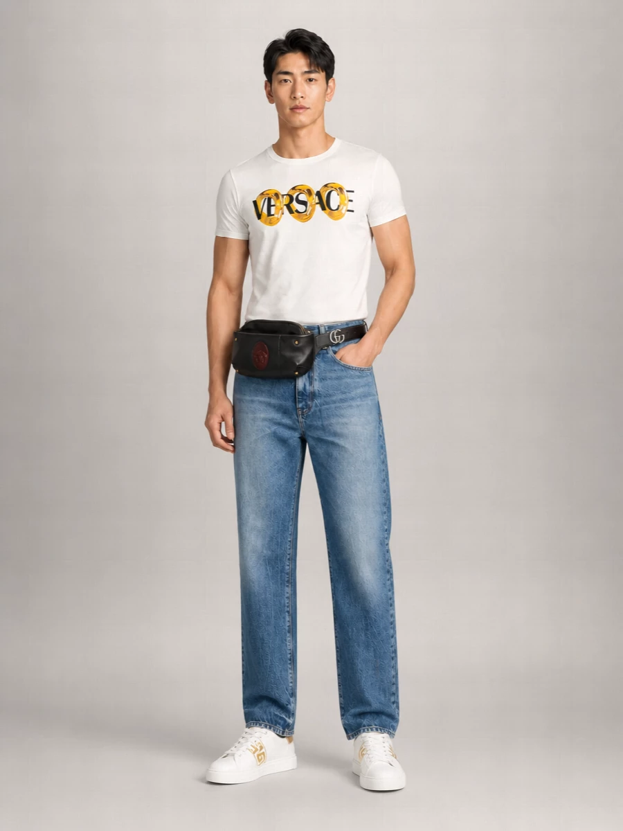 Versace Cotton Logo Print T-Shirt