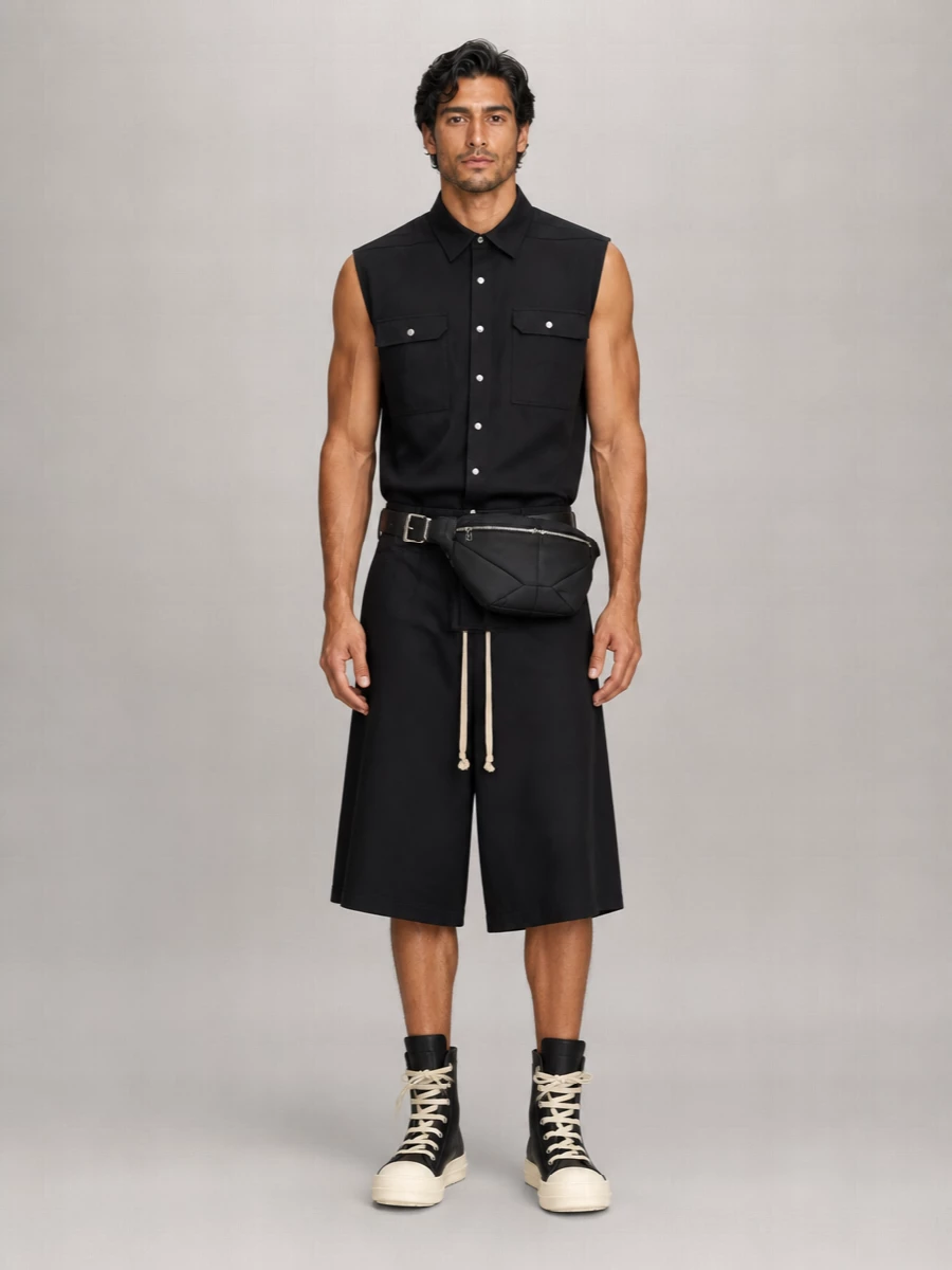 Rick Owens Polyester Cargo Shorts