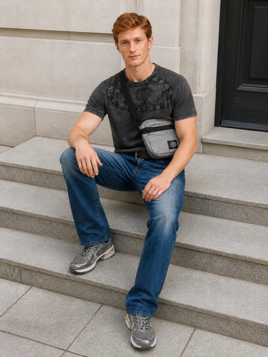 Diesel jeans graphic tee technical sneakers