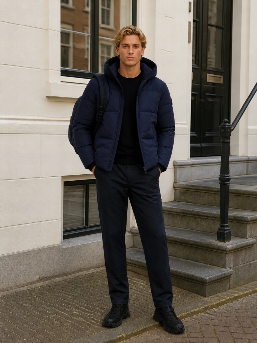 Canada goose parka moncler trail sneakers outfit