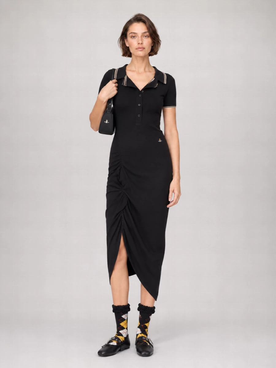 Vivienne Westwood Asymmetric Draped Cotton Midi Dress