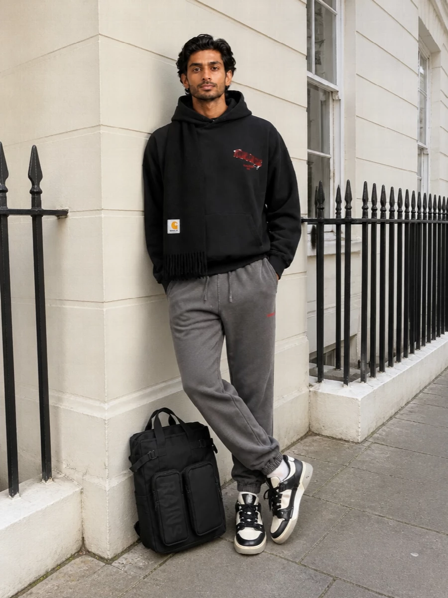 Represent hoodie charcoal joggers sneakers