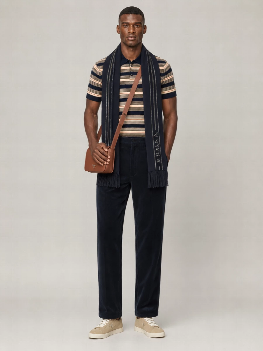 Prada Striped Cotton Polo Shirt