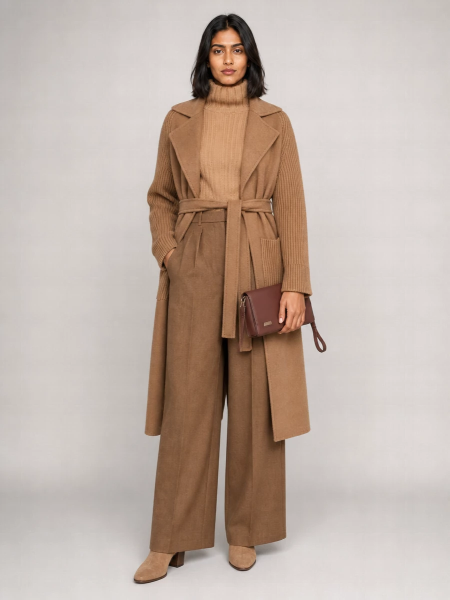 Max Mara Cashmere Wool Long Single-Breasted Coat