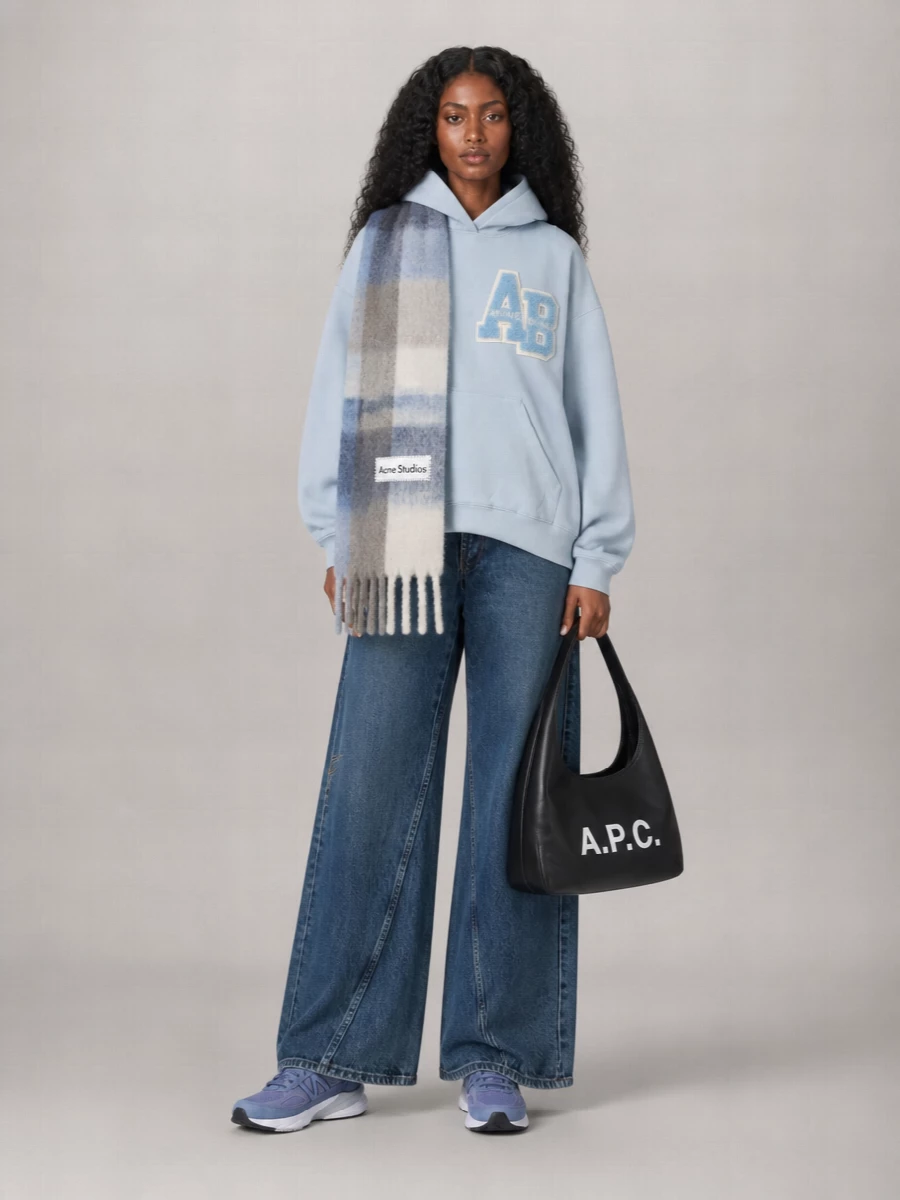 Acne Studios Checked Fringed Scarf