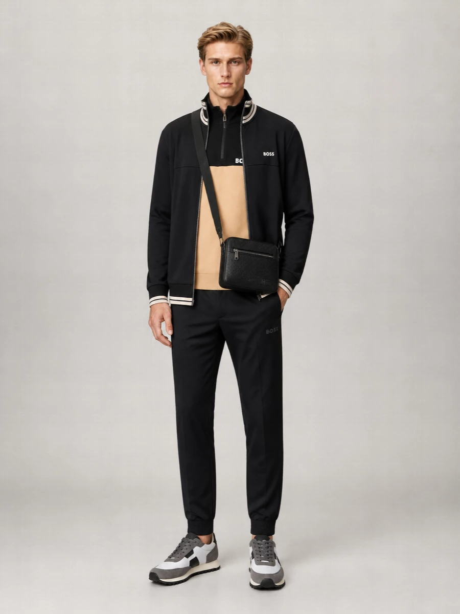 Boss High Collar Zip Sweatshirt