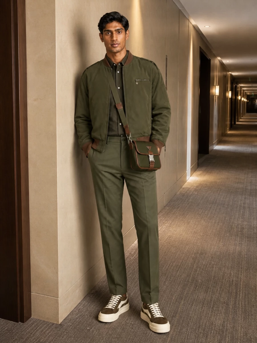 Visvim bomber olive fendi shirt valentino trousers