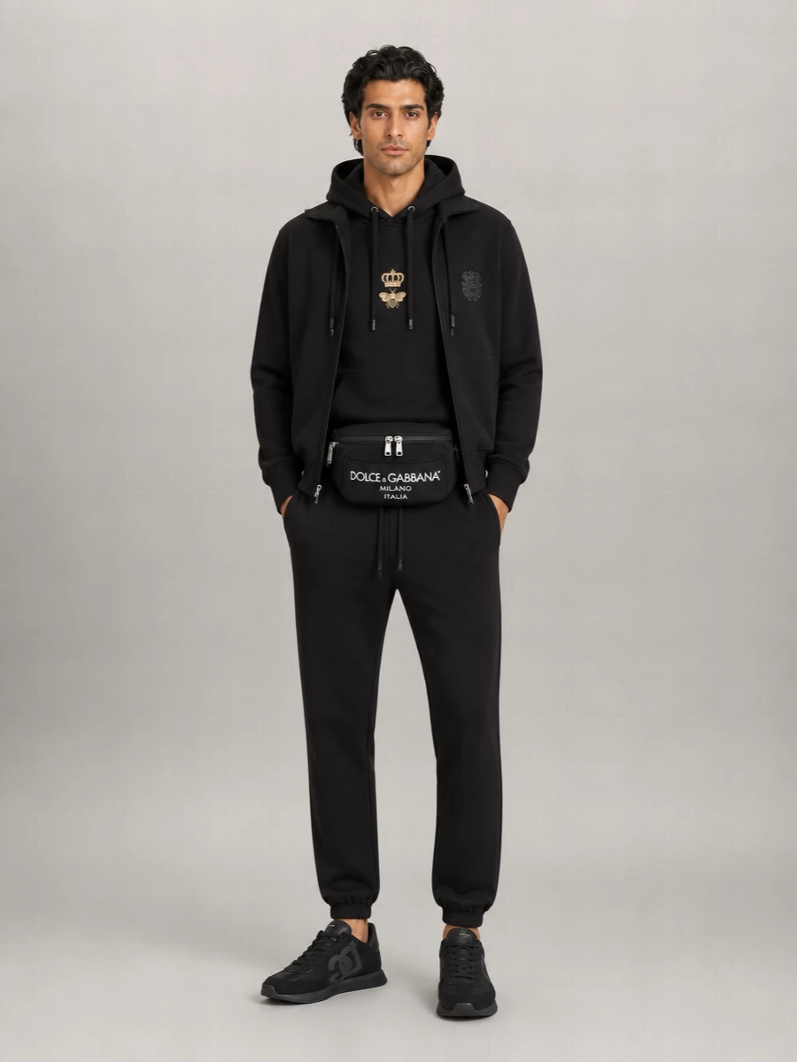 Dolce&Gabbana Ribbed Hooded Zip Jacket